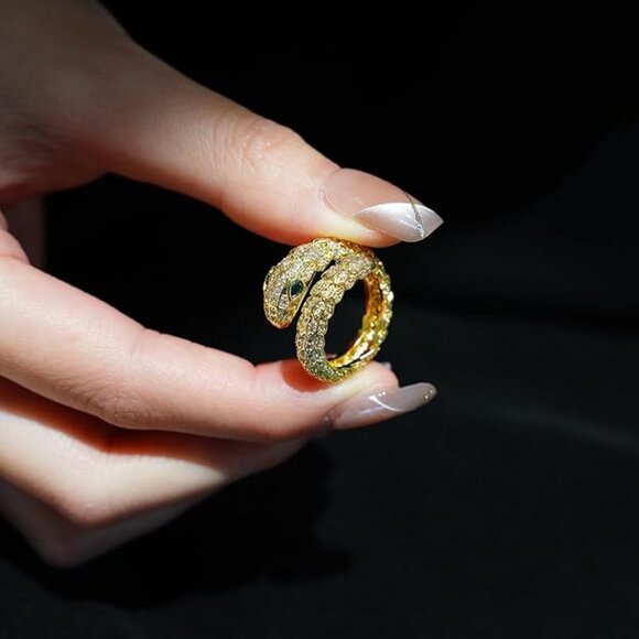 Neiman Marcus 18k Gold Plated Snake Ring - Picture 2 of 4